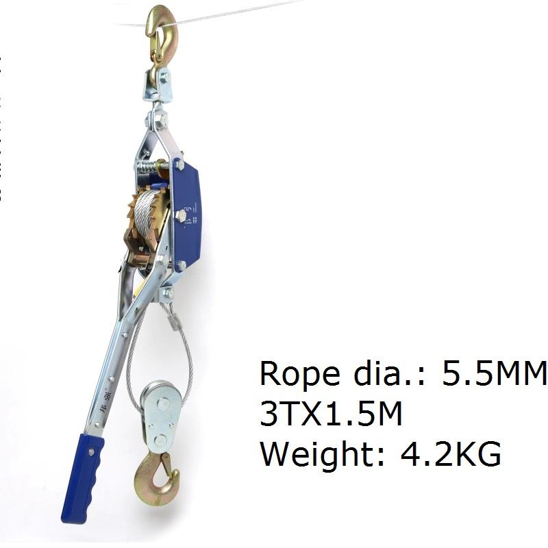 1T-2T Japanese style ratchet cable puller hand steel wire rope winch puller pulling wire grip Industrial grade webbing sling.