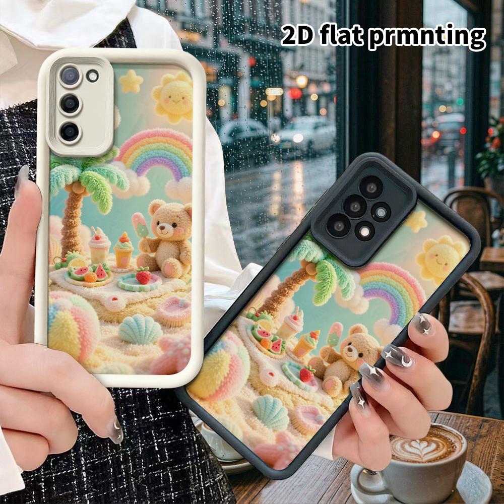 Phone Case: 2D flat, fits Samsung Galaxy A34 A35 M05 M06 S20 S22 S21 FE Plus 5G protective case, beach afternoon tea, perfect Christmas and Halloween 