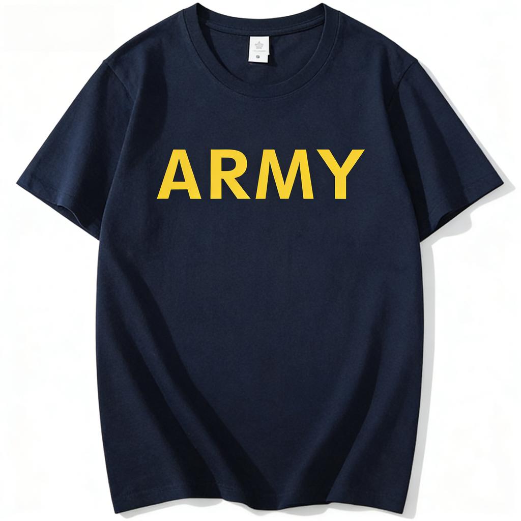 US ARMY Printed Tshirt for Army Physical Training Round Neck Pure Cotton Military Enthusiast Tactical Clothing Y2k
