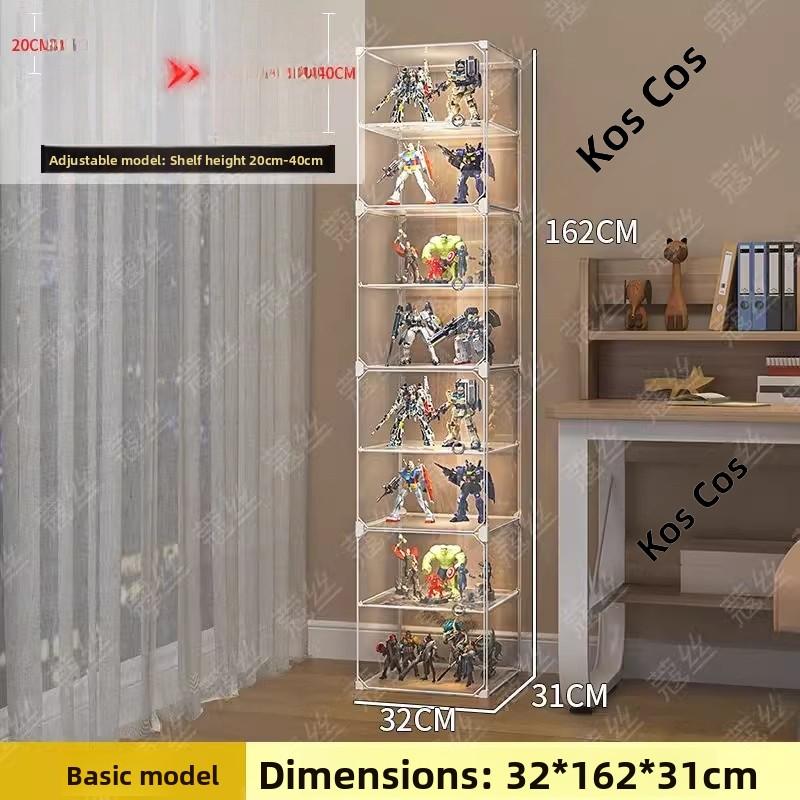 Toy Display Cabinet Home Use Toy Shelf Transparent Storage Box Small Figurines Model Display Rack Living Room Organizer