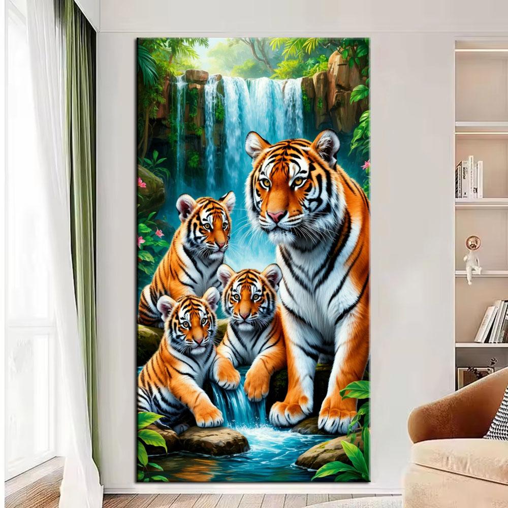 Lions Tigres et Léopards Image Peinture Diamant DIY Point de Croix Forage Complet Mosaïque Diamant Nouvelle Collection Décoration de Maison