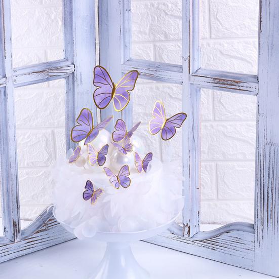 Cake Topper Anti-fall Innovative Lightweight Realistic Butterfly Baking Insert Card Party Decor