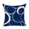 Blue Geometric & Floral Pattern throw pillow cover with short plush print for living room sofa decoration cushion cover