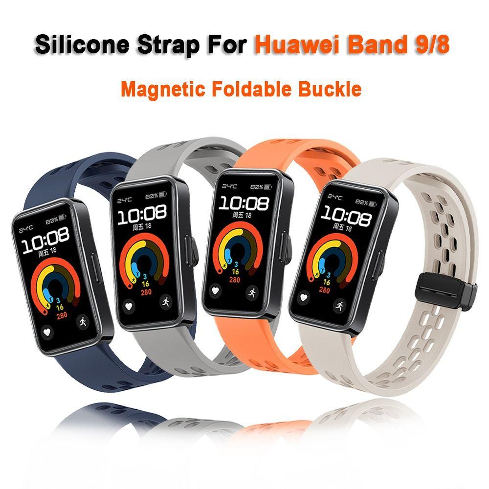 

Дышащий сменный ремешок для часов из мягкого силикона для Huawei Band 9/8 чёрный