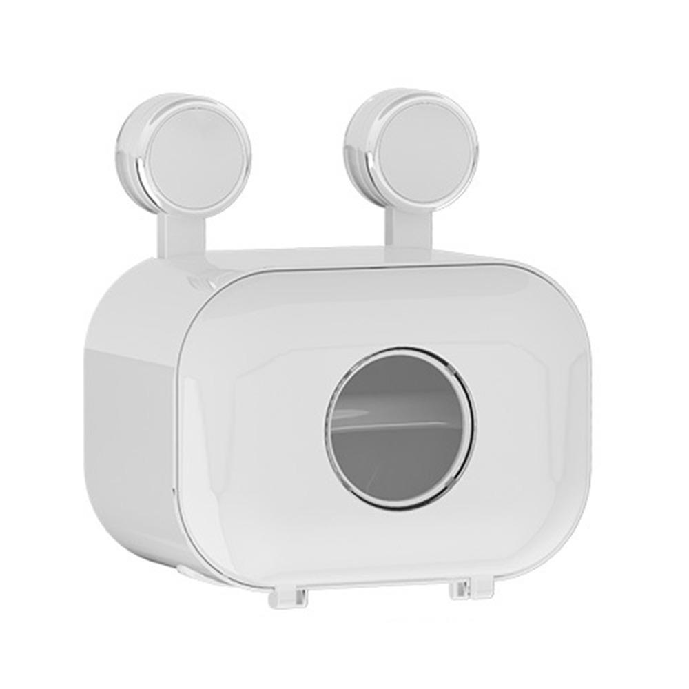 White Beige Tissue Storage Box Sucker Install Paper Towel Box  Organizer