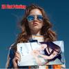 HD Metal Tin Sign Woman In Black and Red Bikini Lying On Sandy Beach with Ocean Waves Summer Coastal Scene Wall Decor