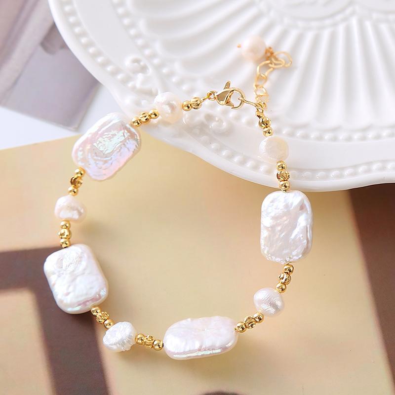 

100% Natural Baroque Freshwater Pearl 14K Gold Filled Female Charm Bracelet Promotion For Women Gifts Never Fade