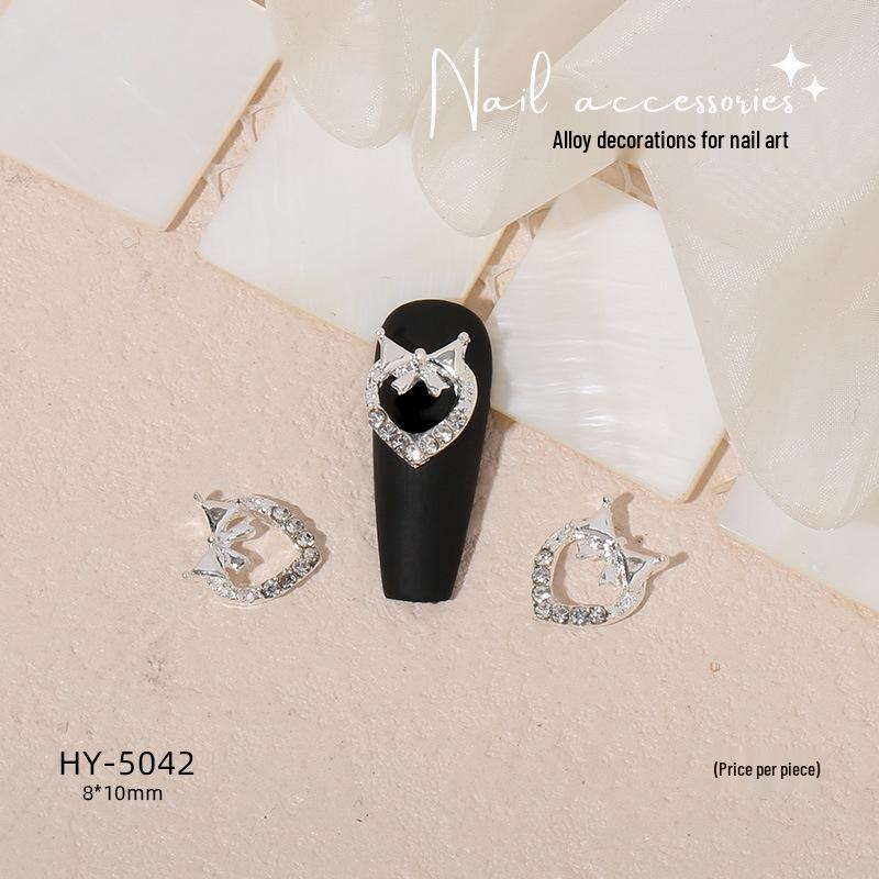 Nail Art Decorations: Bow, Heart, Moon, Flower, Butterfly, Rhinestones