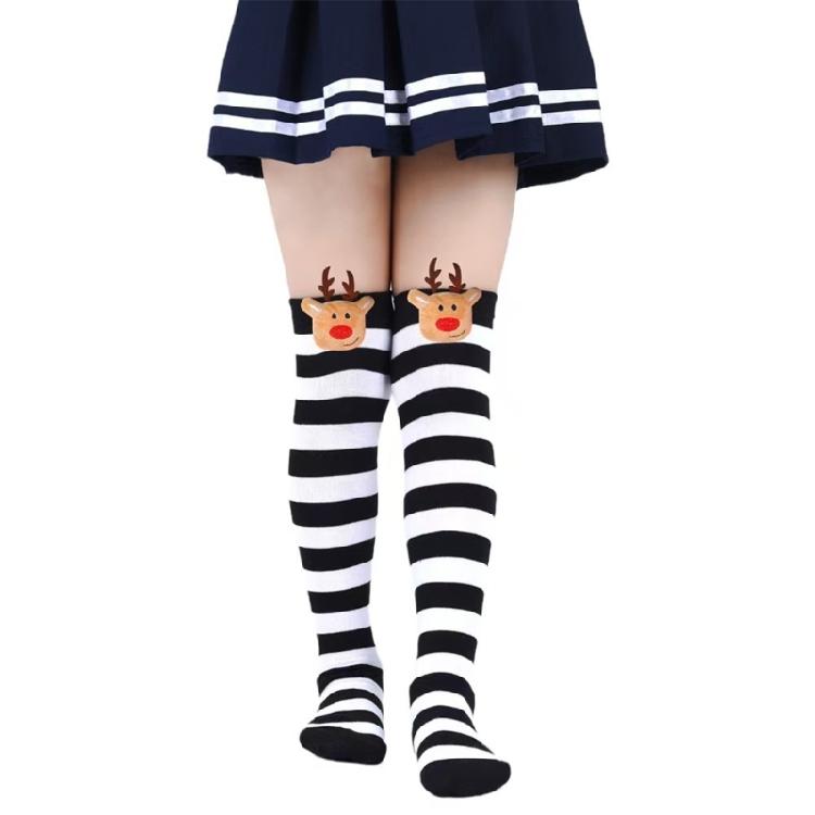Women's Thigh High Stockings with Reindeer Christmas Stockings Over the Knee Socks Halloween Cosplay Costumes Hosiery