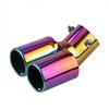 1PC Dual Outlet Exhaust Tip Chrome Stainless Steel Car Exhaust Muffler Tip Rear Tail Throat Car Accessories