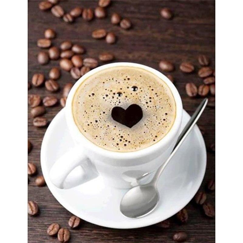 

5D DIY пейзаж алмазная живопись кофе полная дрель круглый пейзаж вышивка крестиком Алмазная мозаика Кухня Настенный декор художественный подарок Full Round 30x40CM