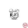 Copper Fits Genuine Bracelets Mickey Murano Glass Bead Dangle Charms Bead Necklaces Pendants DoItYourself Women Jewellery Gif