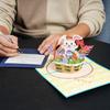 Folding 3D Popup Easter Card Paper Arts with Envelope Easter Greeting Cards Invitation Card Hand Carved Rabbit Egg Gifts Card