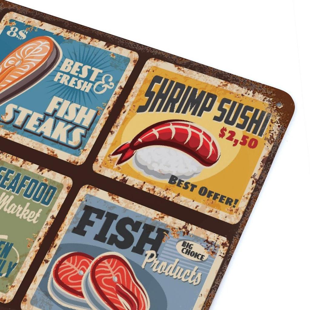 1-Pack Antique Rust-style Metal Sign, 20×30cm and 30×40cm, Vintage Wall Decor for Study, Bar, Cafe or Living Room