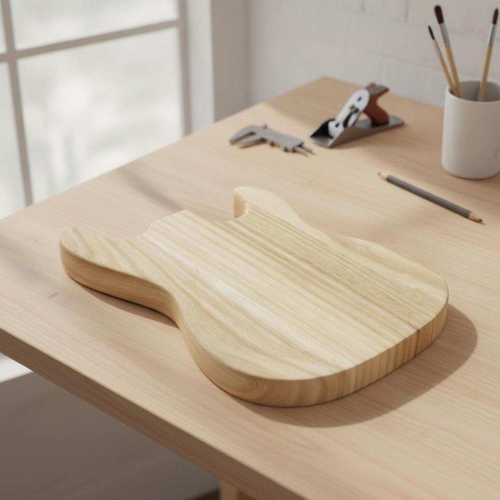 Electric Guitar Body Blank Paintable for Custom Builds, Luthiers