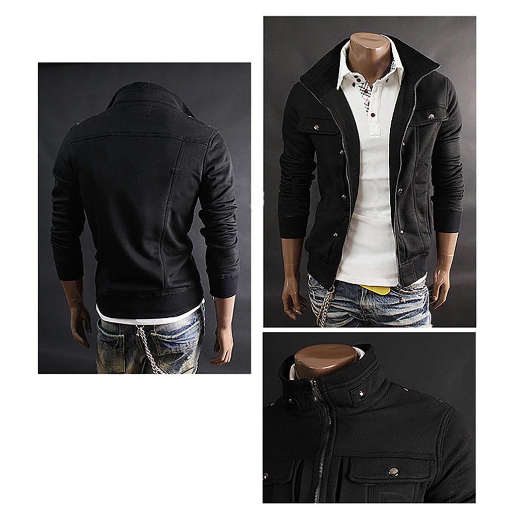 Men's Casual Camouflage Sports Sweatshirt Long Sleeve Zipper Hooded Jacket Coat