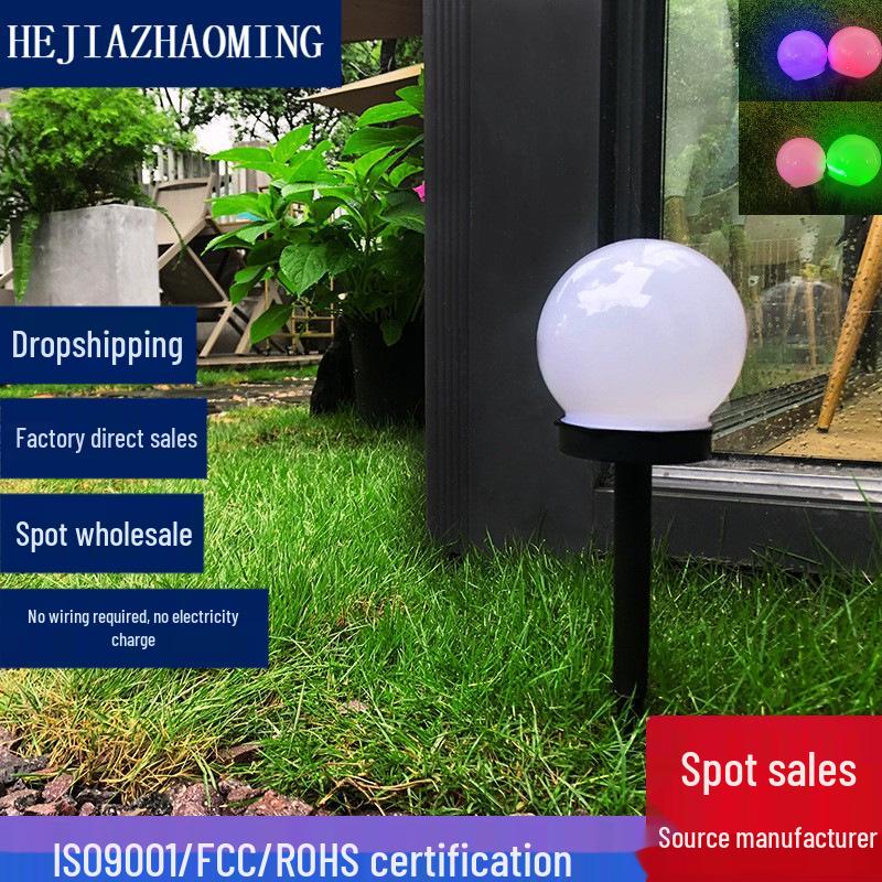 LED Solar Garden Lamp - White Bobble Ball Decorative Lighting
