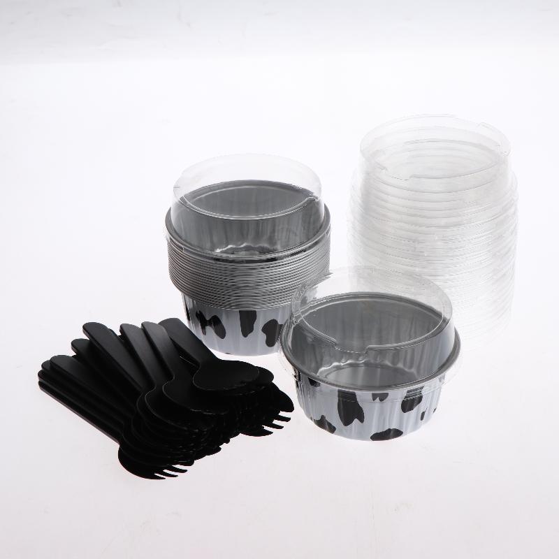 20 Set Aluminum Foil Cake Cups Mini Cake Pans Disposable Baking Mold For Mousse Pudding Portion Baking Tray