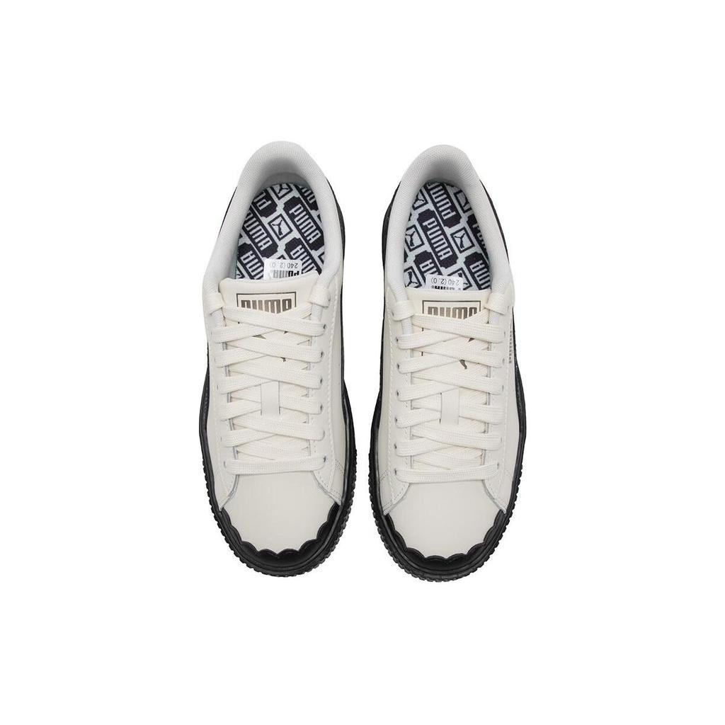 Puma Platform Comfortable Versatile Durable Breathable Height Increasing Low Top Sneakers Women Sneakers White Black 397250-01