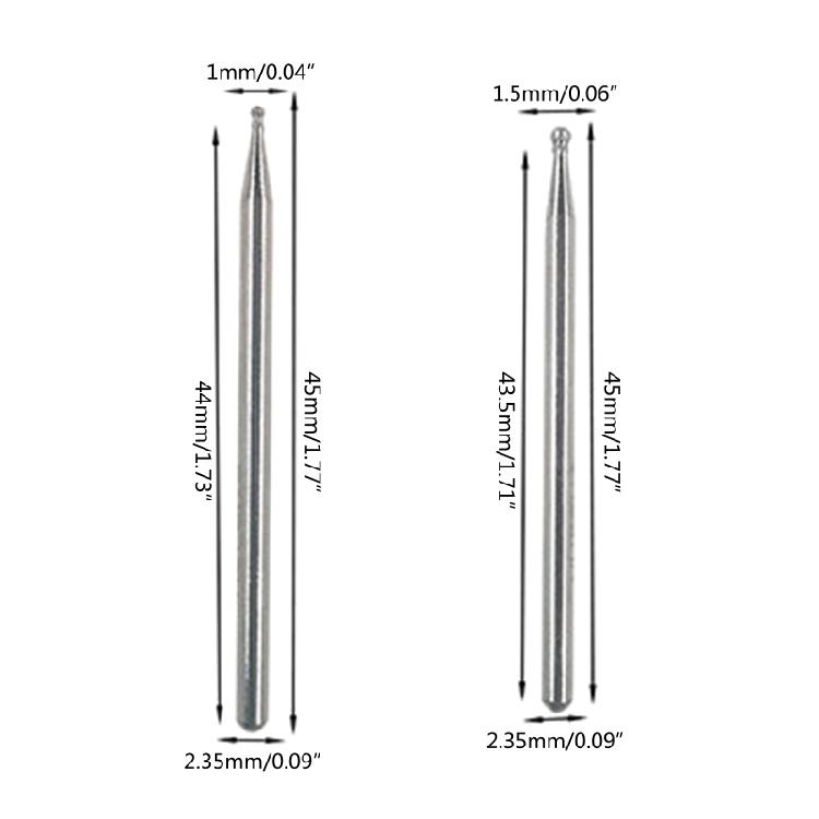 Kugelförmiger Polier-Schleifkopf 2,35 mm Schaft für Rotationswerkzeuge für Rotations-T