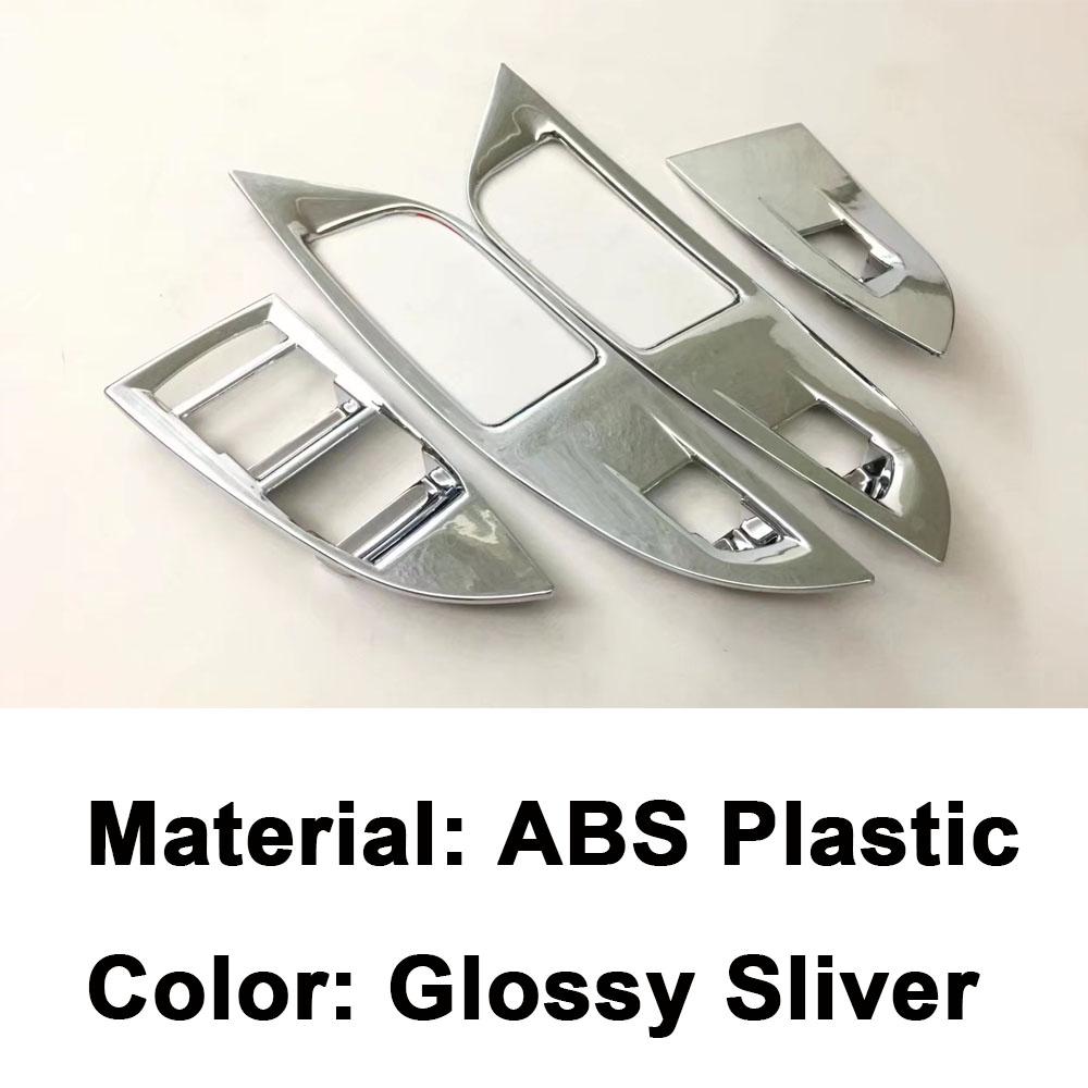 For Chevrolet Cruze Sedan 2017 2018    Door Armrest Window Glass Lift Switch Button Panel Cover Trim Frame 4pcs