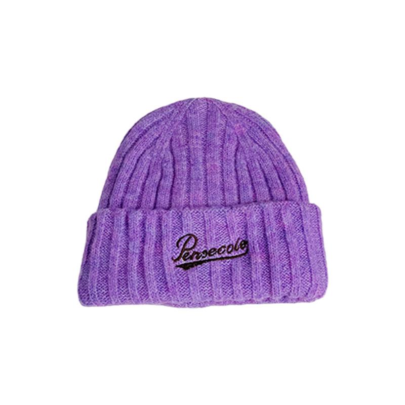 Neuer Kinder Wollstrickmütze Koreanischer Stil Einfache Englische Buchstaben Bestickte Wollmütze für Jungen und Mädchen Baotou Ohrenschutzmütze