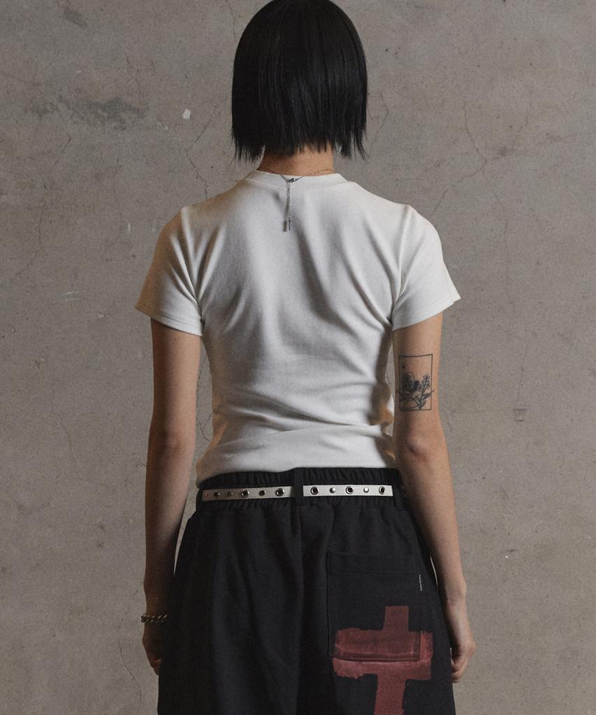 Garter Gallery 3S Script Crop T-Shirts_White