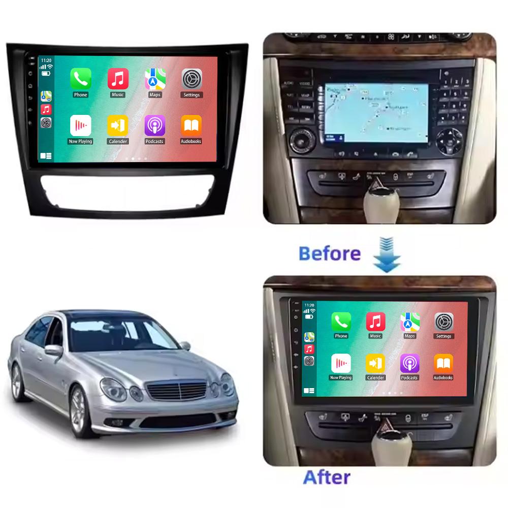 Car Radio Carplay For Benz E-class W211/CLS-class C219 2001-2009  Navigation GPS Android Auto Multimedia Player Stereo Unit WiFi BT No 2din 4G
