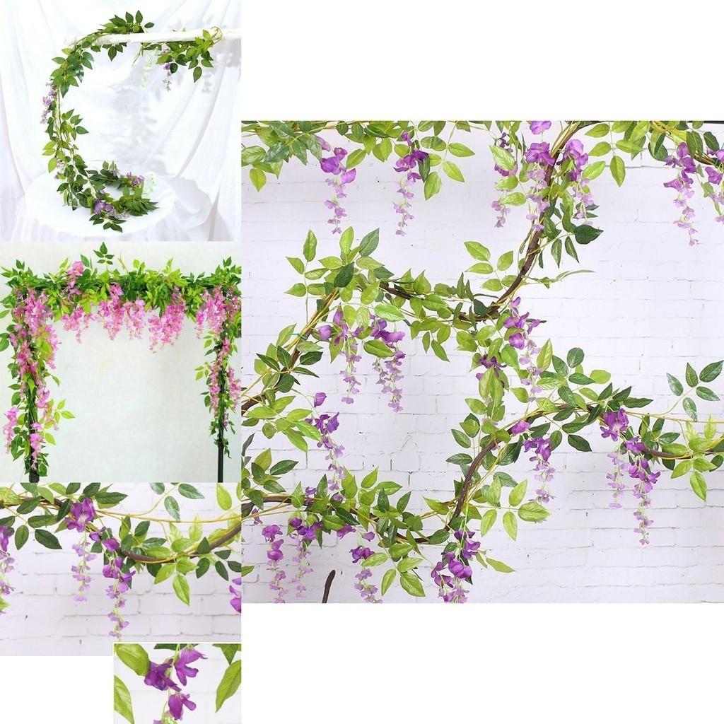 Exquisite 2x Artificial Wisteria Flower Vine Ideal For Elegant Indoor And Outdoor Decoration