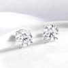Smyoue Each 0.2-2CT Certified Moissanite Stud Earrings for Women 4 Claw Sparkling Wedding Party Jewelry Silver S925