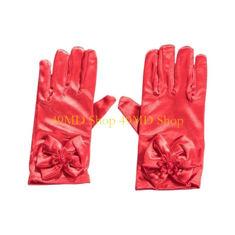 

49MD Unisex Bowknot Gloves for Etiquette, Thin Designs for Flexibility Formal Wear and Presentations for Tuxedo and Etiquette красный