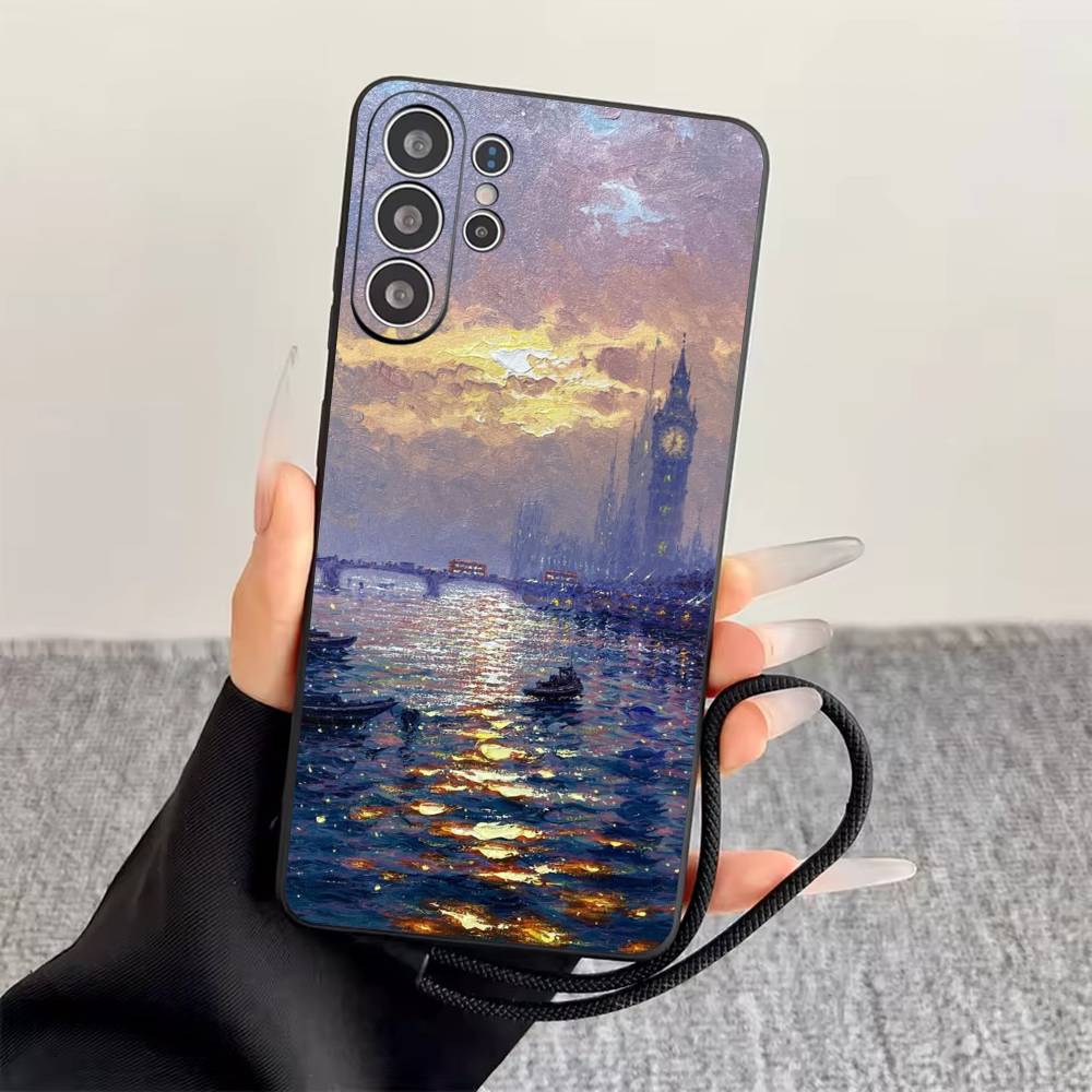 

Landscape oil painting Phone Case For Samsung S25,S24,S21,S22,S23,S30,Ultra,S20,Plus,Fe,Lite,Note,10,Black Cover Samsung S22ULTRA5G