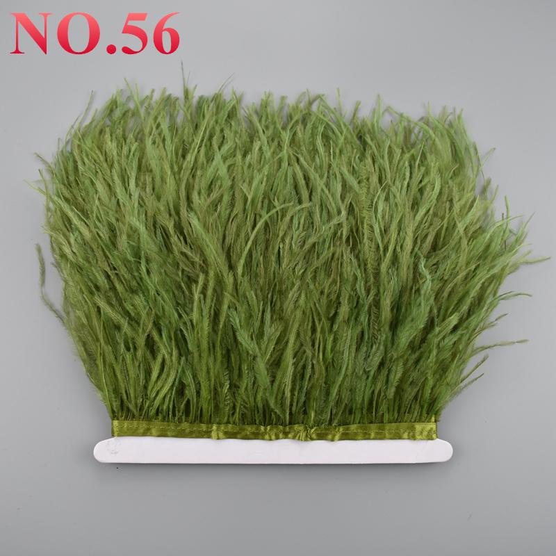 10Meters Ostrich Feathers On Ribbon On Tape 10-15Cm 4-6" Feather Trim Boa For Clothes Sewing White Fringe Dress Skirt Decor Diy