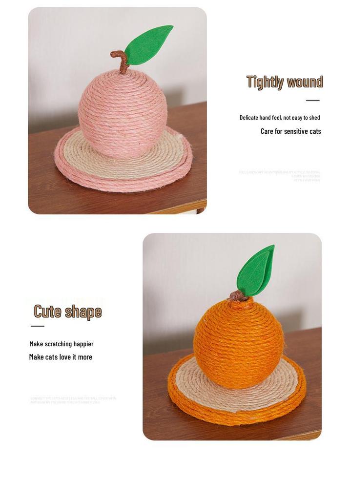 Sisal Cat Teaser Ball: Self-Entertainment Toy with Vertical Scratching Board