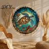 Non Fragile Glass Alternative 7.48 Inch Circular DIY Puzzle Suncatcher, Acrylic Stained Style Window Hanging Ornament, Unique Hobby Gift Waterproof