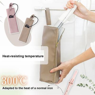 Yousheng Hair Curling Holder Mat Zipper Closure Heat Resistant Waterproof Lightweight Portable Multipurpose Travel Bag Hair Tool Organizer