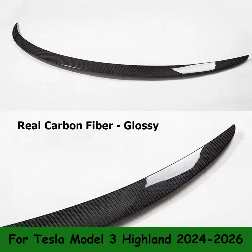 For Tesla Model 3 Highland 2026 Model Y 2024 Real Carbon Fiber Spoiler 2020-2025,Trunk Lid Wing,Car Exterior Styling