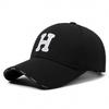 Letter H Embroidery Baseball Cap Outdoors Breathable Sun Protection Peaked Hat