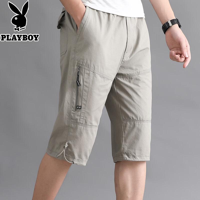 PLAYBOY Men s Cotton Casual Cargo Capris 3XL