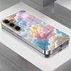 Gold-plated Tempered Glass Phone Case, Compatible Galaxy S26 S25 S24 S23 S22 Ultra Plus. Features a Colorful Cloud Design.