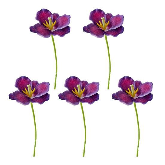 Simulovaný tulipán Umělé plně rozkvetlé tulipánové květy Falešný tulipán s ohebným stonkem pro jarní letní domácí dekoraci Svatební stolní dekorace