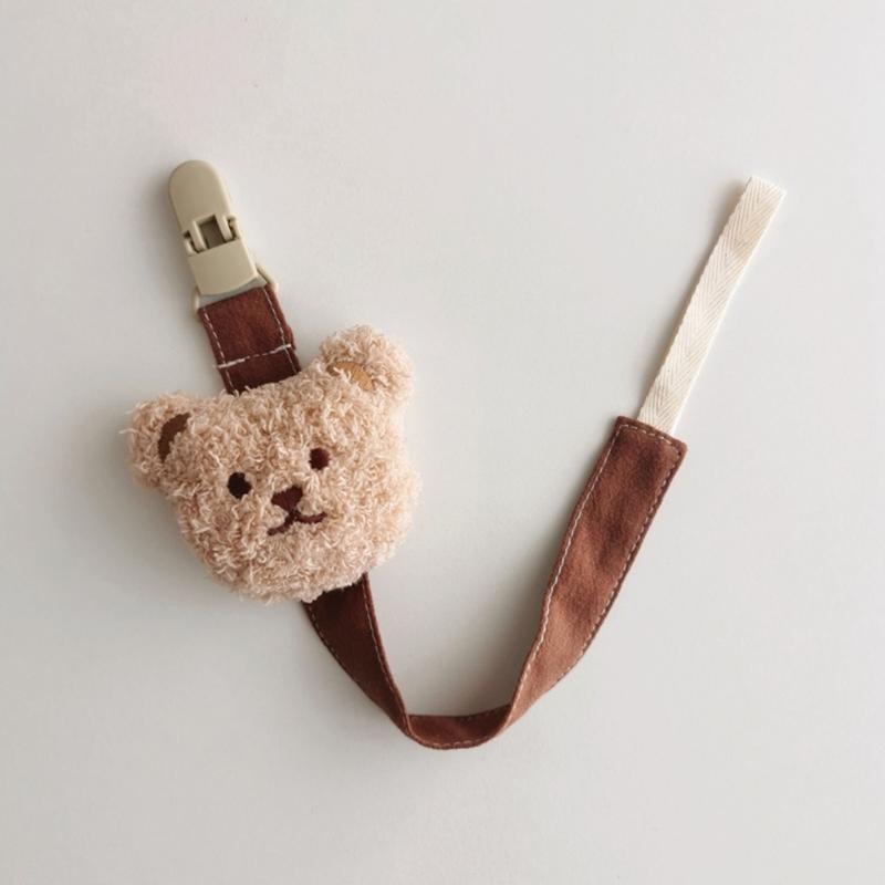 Pacifier Chain Plush Pendant Pacifier Clip Holder Soft Plush Bear Crib Hanging Decorations Infant Pacifier Accessories
