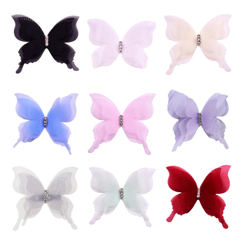 20PCS Embroidery Butterfly Appliques Sew On Patches for Sewing Craft Wedding Dress Clothing Decoration Hair Accessories
