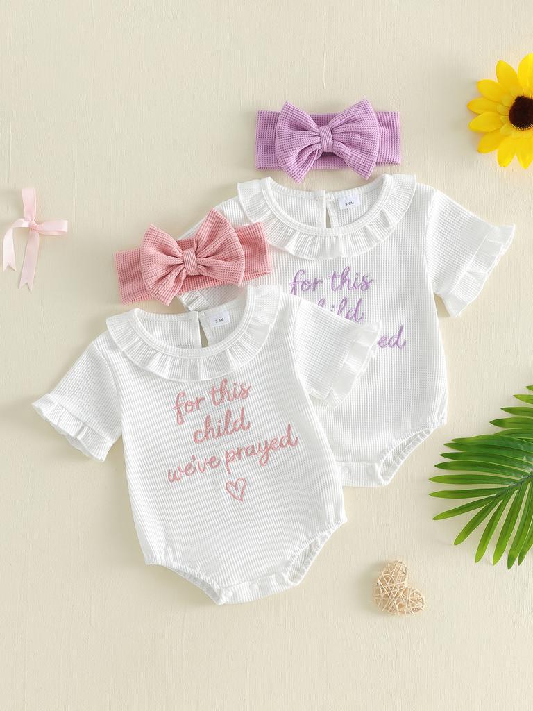 Adorable Toddler Floral Print Sleeveless Romper with Matching Bow Headband Set for Summer Outfits
