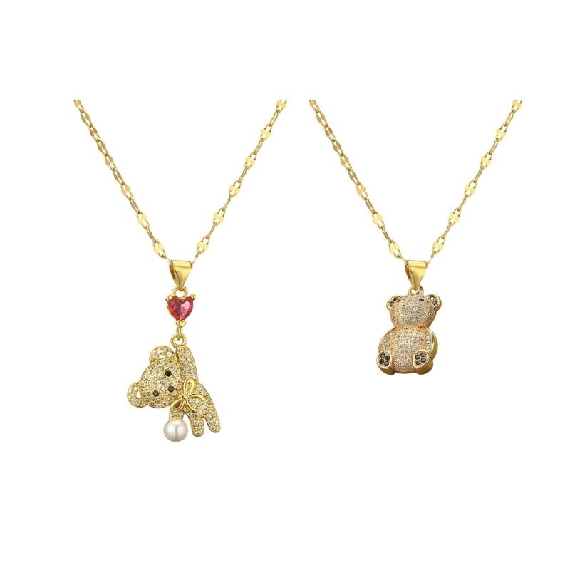 Unique Bear Necklace Pendant Necklace Copper Texture Bear Charm Necklace Stylish Neck Jewelry for Expressing Love