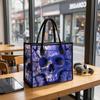 Cool Purple Skull Print Tote Bag Fashion Large Capacity Casual Daily Shoulder Handbag for Street Wear
