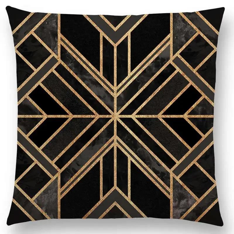 Neu Geo Smaragdblau Himmelblau Schwarze Nacht Gelbe Linien Geometrische Textur Streifen Drucke Auto Kissenbezug Sofa Überwurf Kissenbezug