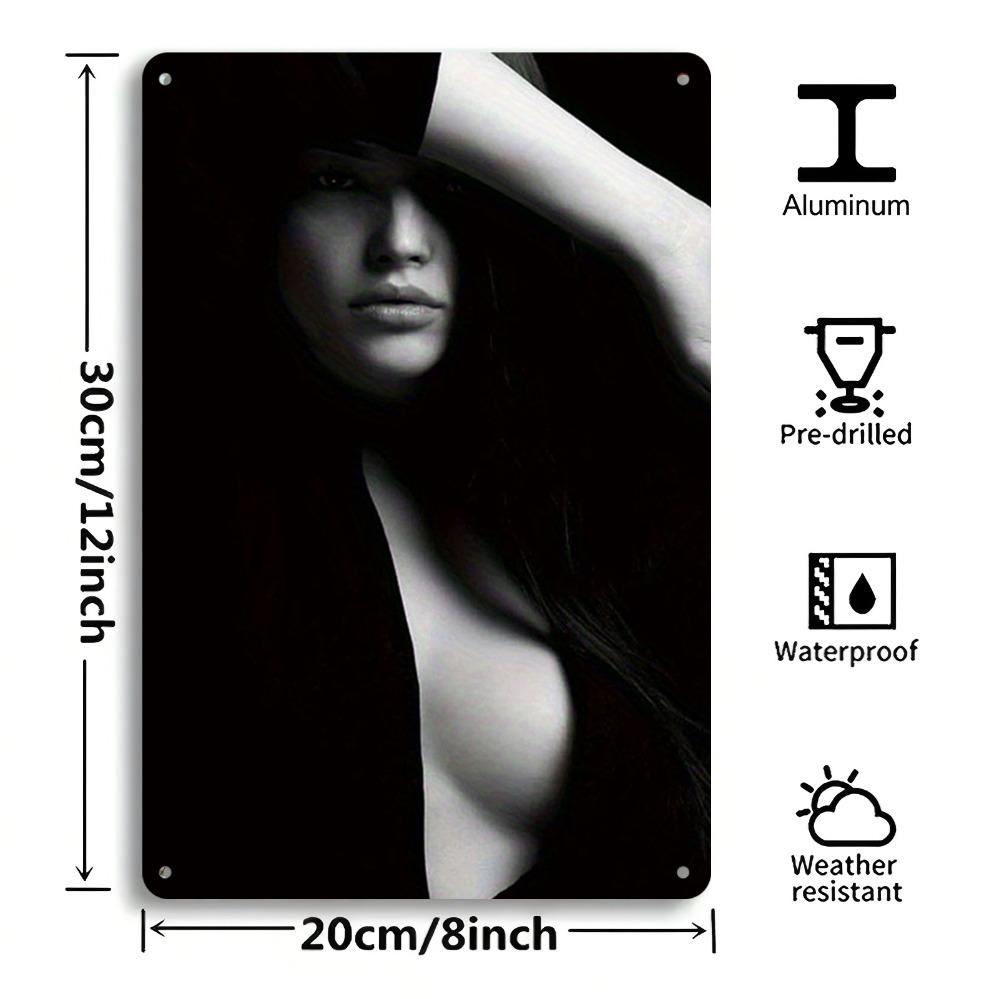 Modern Abstract Black White Sexy Female Aluminum Wall Art X Inch Living Room Bedroom Decor