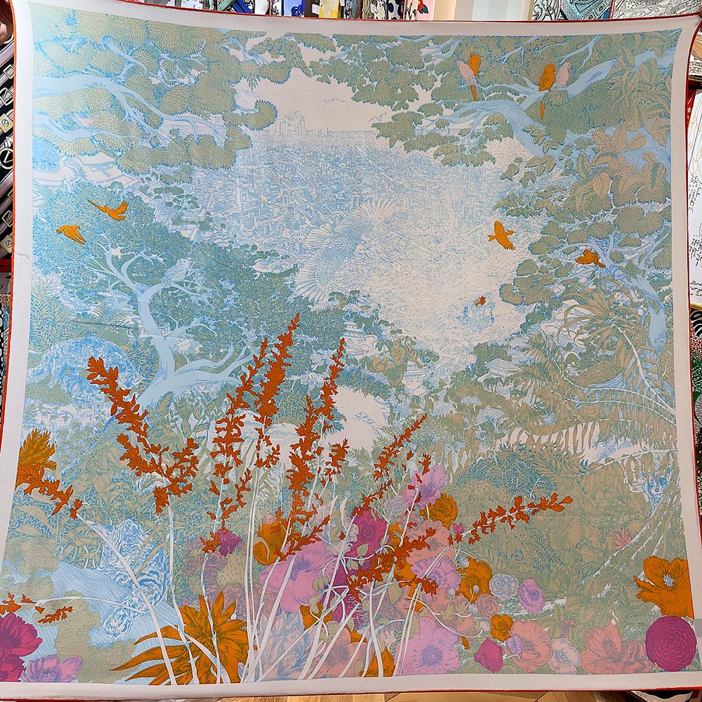 130cm Keep Warm Winter Scarf Women Imitation Silk Cashmere Square Scarf Shawl Luxury Scarves Wrap Pashmina Fashion Hijab Bandana