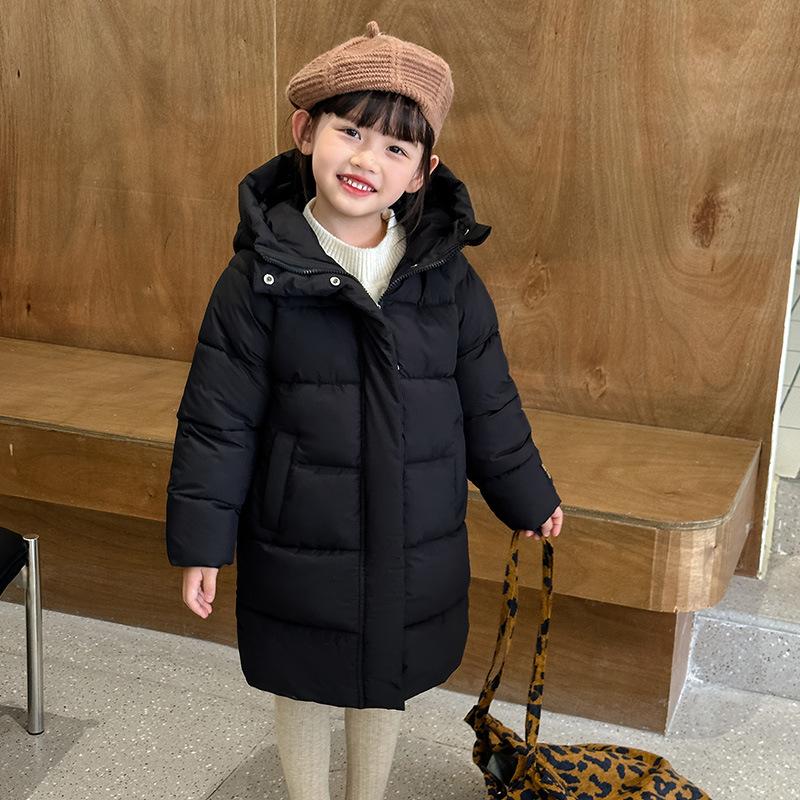 

Детские зимние теплые повседневные парки с капюшоном, куртки для мальчиков и девочек, утепленная ветрозащитная верхняя одежда 110 чёрный